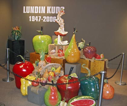 Centerpiece display at Lundin Kudo retrospective